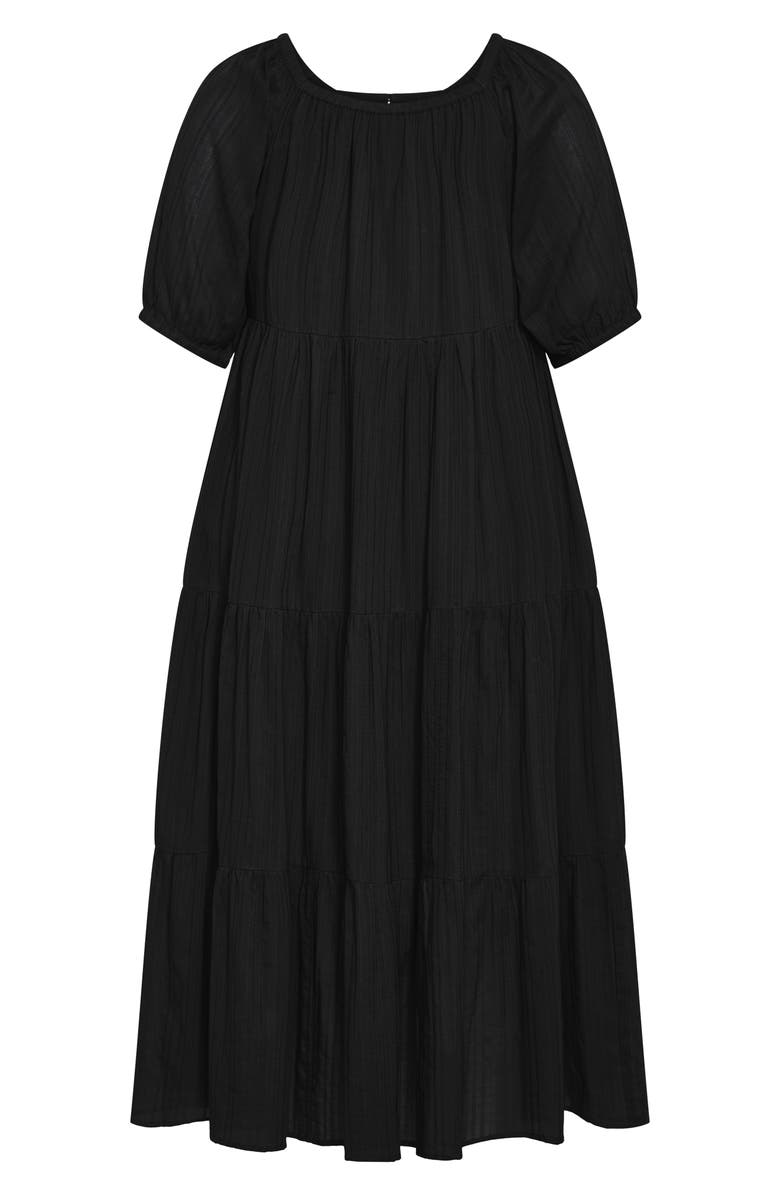 City Chic Tallulah Cotton Maxi Dress, Alternate, color, Black