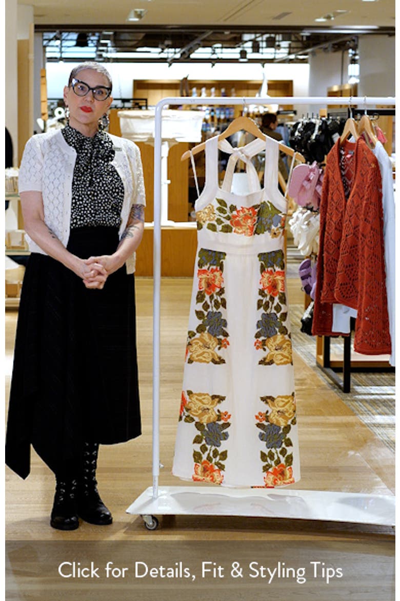 Milly Floral Cotton & Linen Halter Midi Dress video