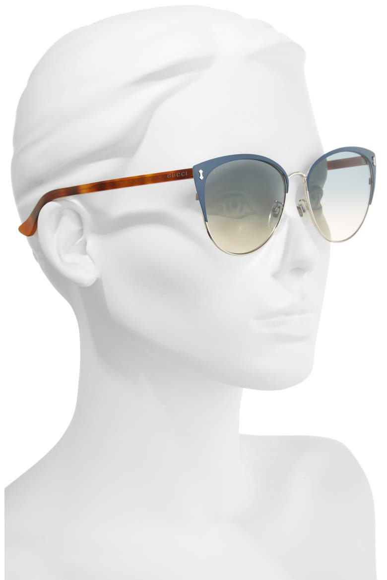 58mm Cat Eye Sunglasses, Alternate, color, BLUE
