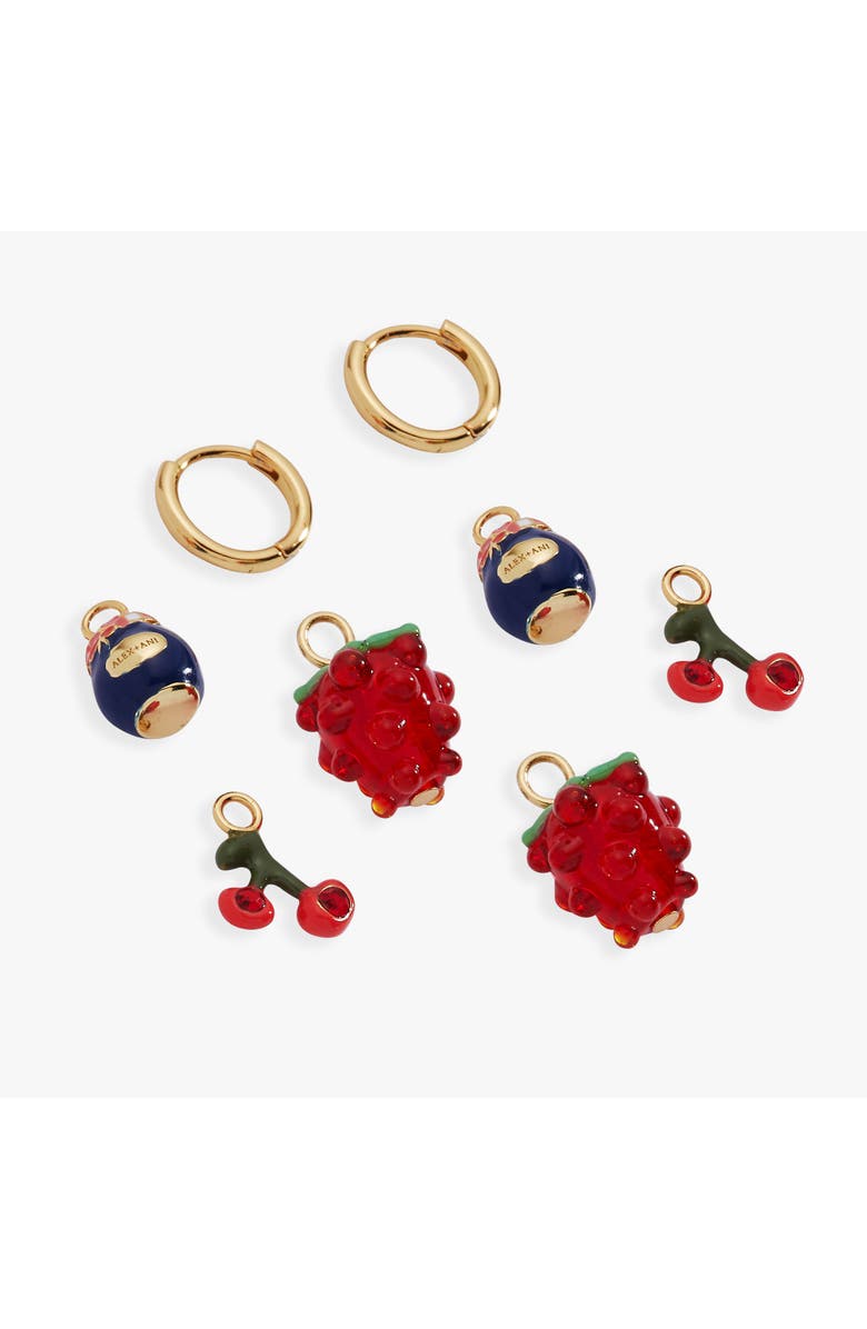 Alex and Ani Picnic Interchangeable Huggie Set, Alternate, color, Red