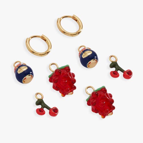 Alex And Ani Picnic Interchangeable Huggie Set In Red