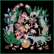 Jessie Zhao New York Double Sided Silk Scarf Night Jungle Gathering