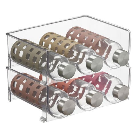 Plastic Free-Standing Stackable 3 Bottle Storage Rack, 2 Pack