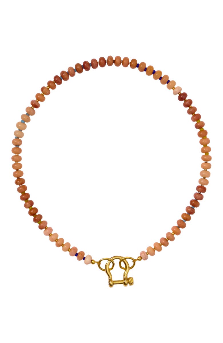 SHOP SPICY DAN Bevo Gender Inclusive Peach Quartz Necklace, Main, color, Peach