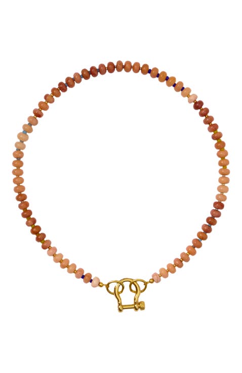 Bevo Gender Inclusive Peach Quartz Necklace