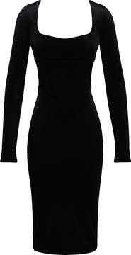 HOUSE OF CB Asha Long Sleeve Velvet Dress