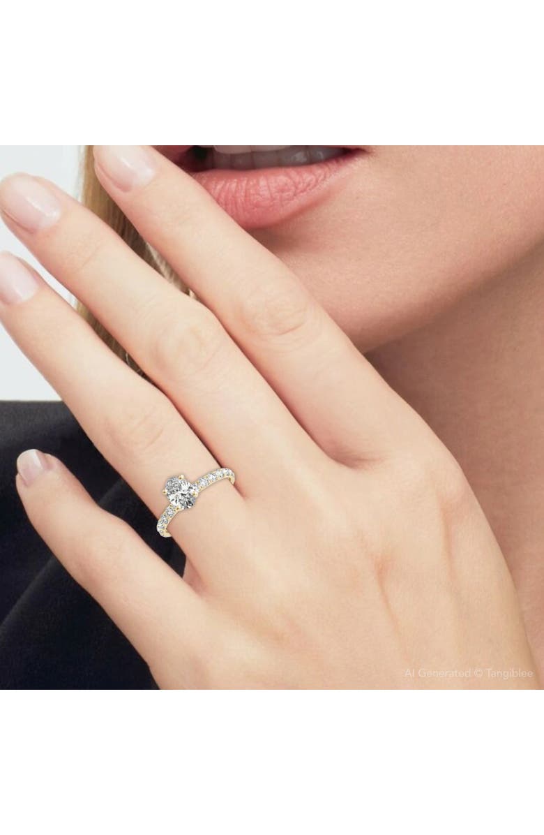 Bliss Diamond 1 1/2Ct Oval Diamond Engagement Ring 14k or Gold Lab Grown, Alternate, color,