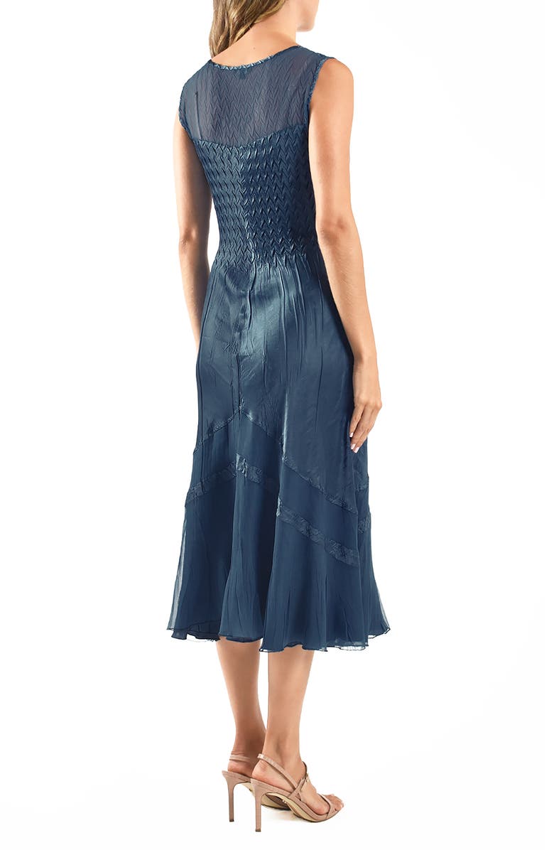 Komarov Sleeveless Charmeuse & Chiffon Cocktail Dress with Jacket, Alternate, color, Eclipse