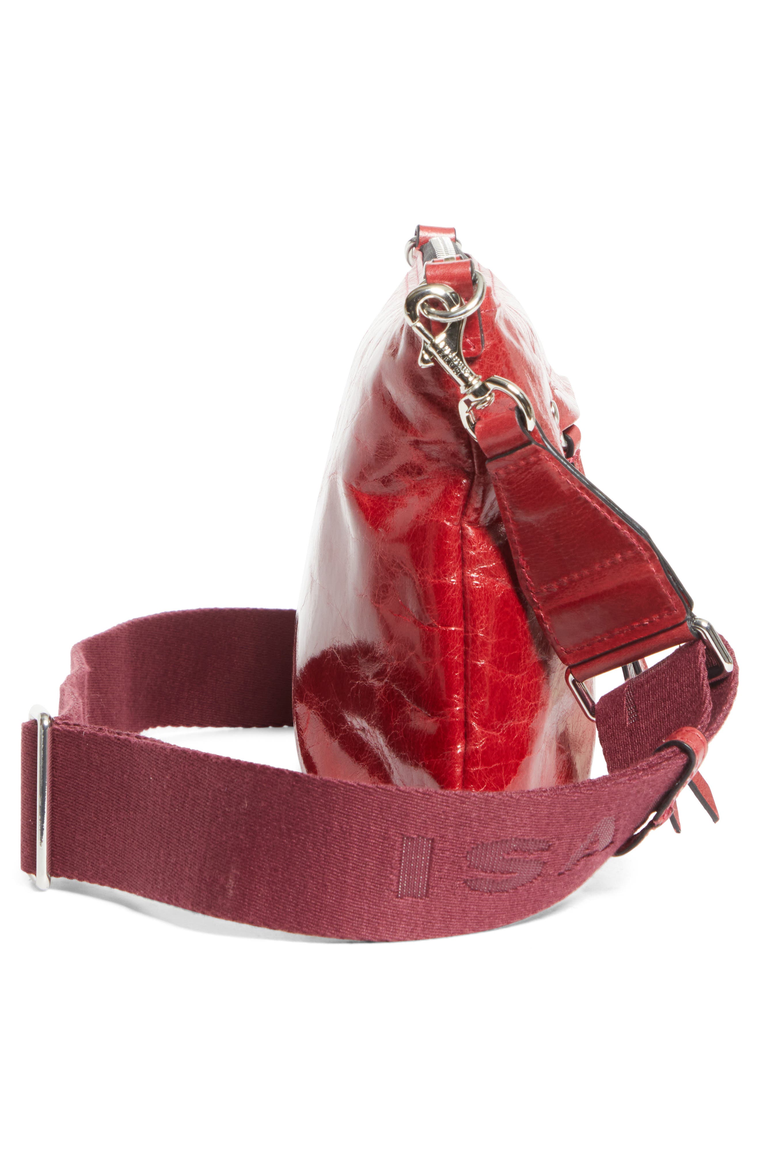 Nessah Wardy Leather Crossbody Bag, Alternate, color, DEEP RED