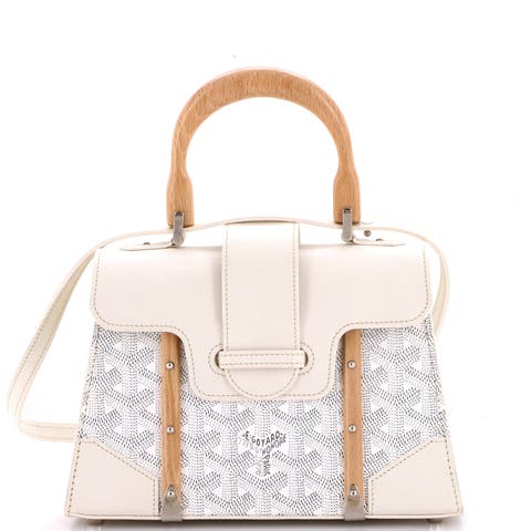 Structured Saigon Top Handle Bag Coated Canvas with Leather Mini