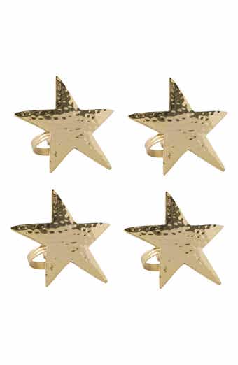 Design Imports Star Set of 4 Napkin Rings