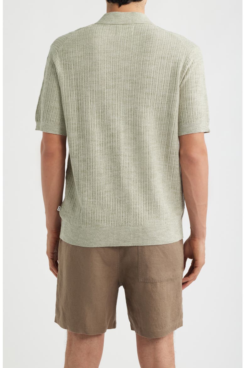 Nolan 6695 Organic Cotton Polo Cardigan, Alternate, color, SAGE MOULINE