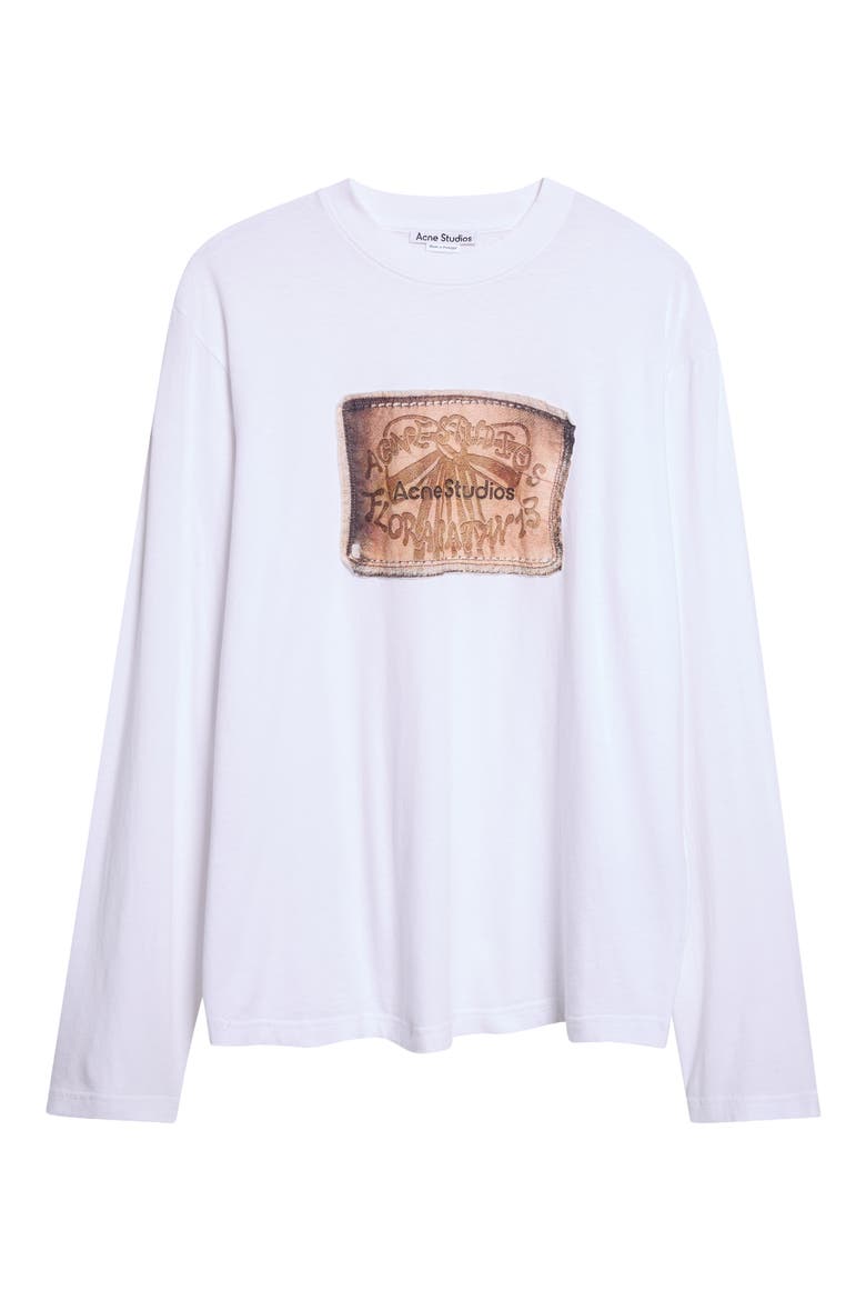 Edden Bow Logo Cotton Long Sleeve T-Shirt, Alternate, color, WHITE