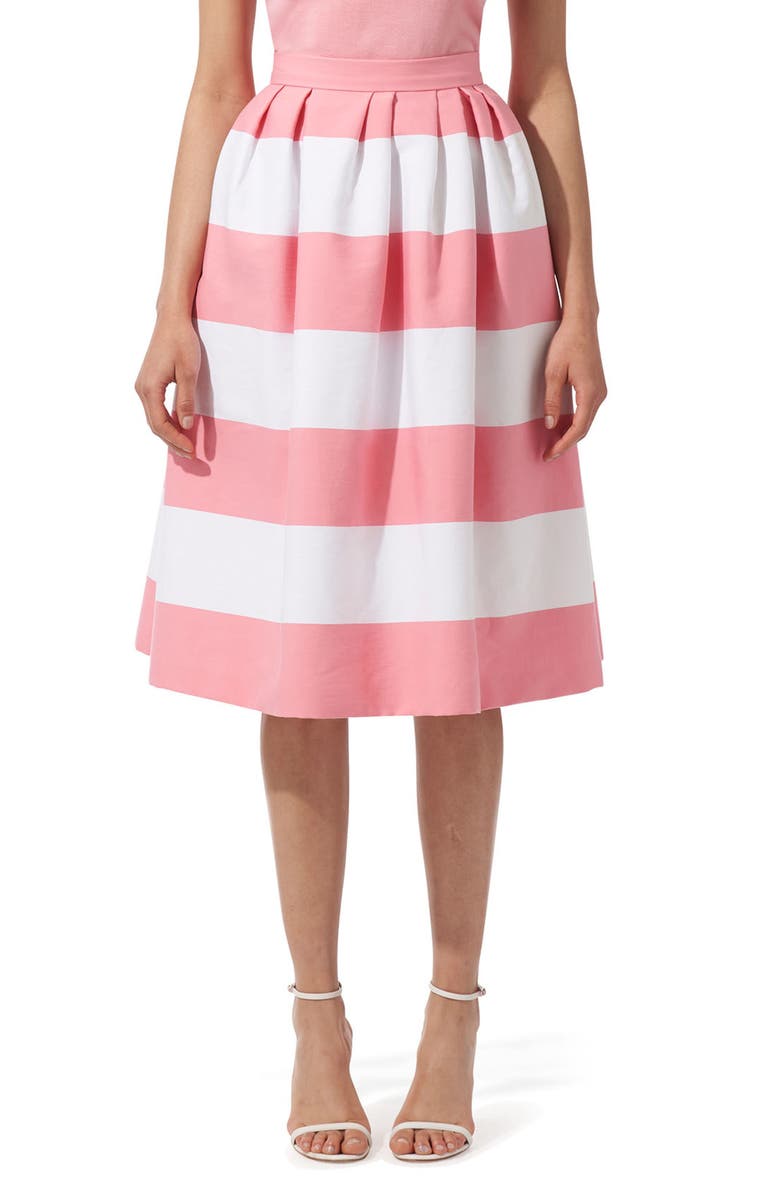 Carolina Herrera Stripe Cotton Blend Skirt, Main, color, 