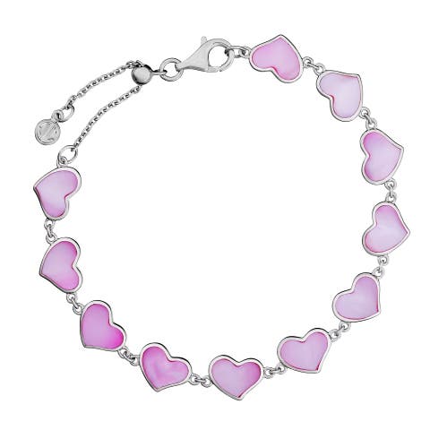 All Around Heart Bracelet Set In Sterling Silver