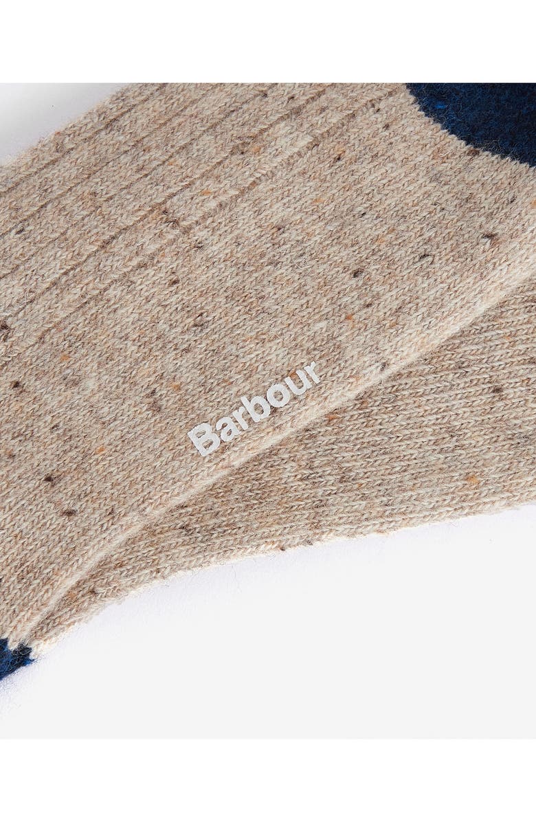 Barbour Houghton Wool Blend Boot Socks, Alternate, color, Stone/Navy