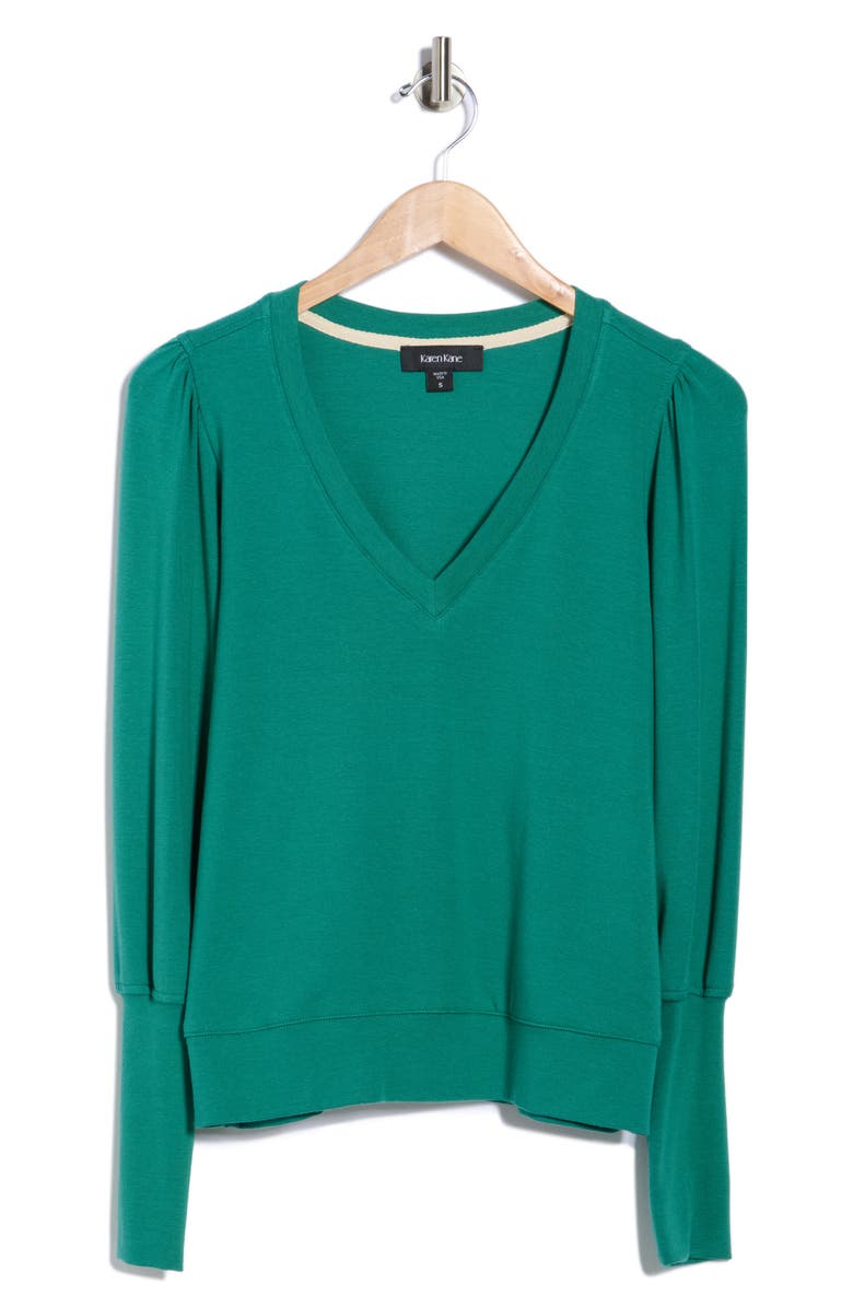 Karen Kane Bishop Sleeve Top, Alternate, color, Glass