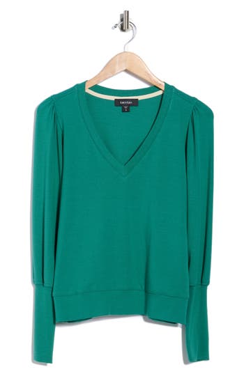 Karen Kane Bishop Sleeve Top In Green