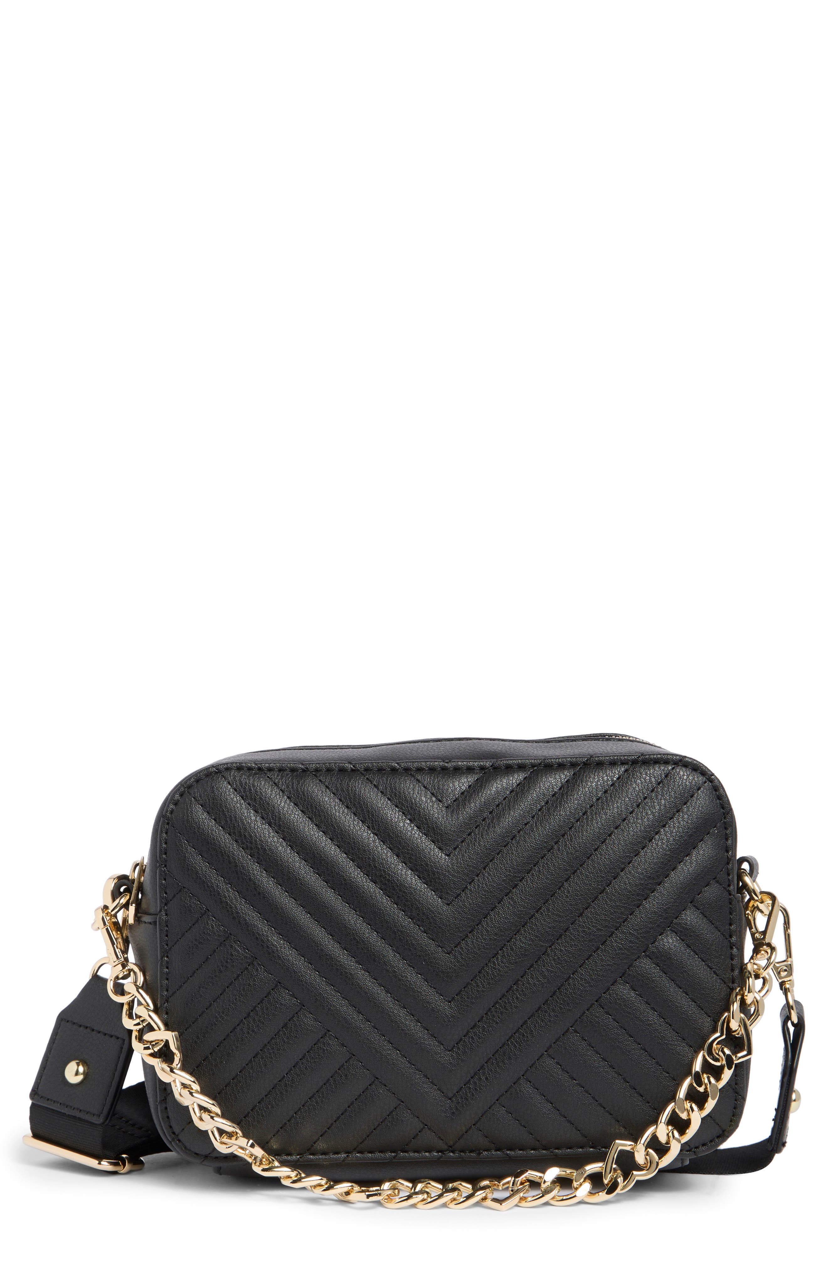Madden Girl Quilted Camera Crossbody Bag, Main, color, 