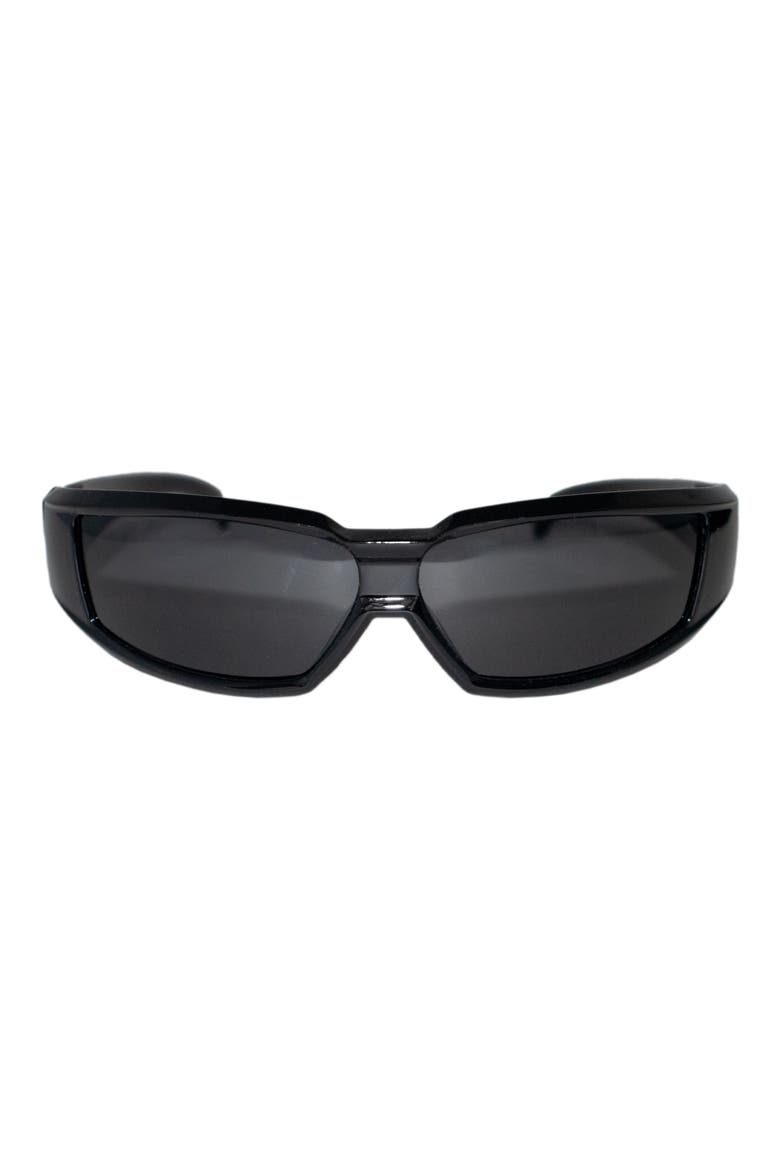 Ford 59mm Polarized Wraparound Sunglasses, Main, color, BLACK/ BLACK