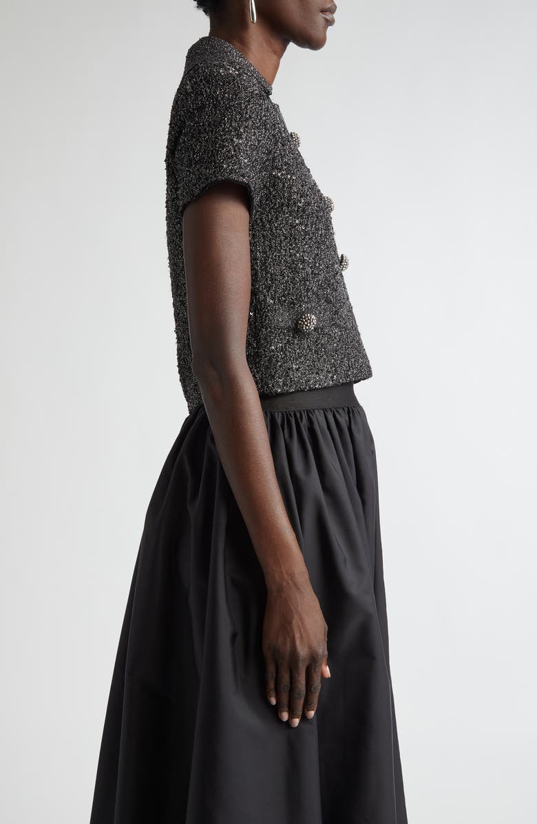 ST. JOHN Sequin Metallic Stretch Knit Top, Alternate, color,