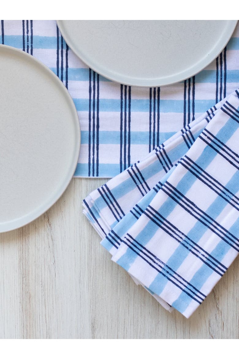 Plaid Napkins - Set of 4, Alternate, color, Navy & Uniform Blue