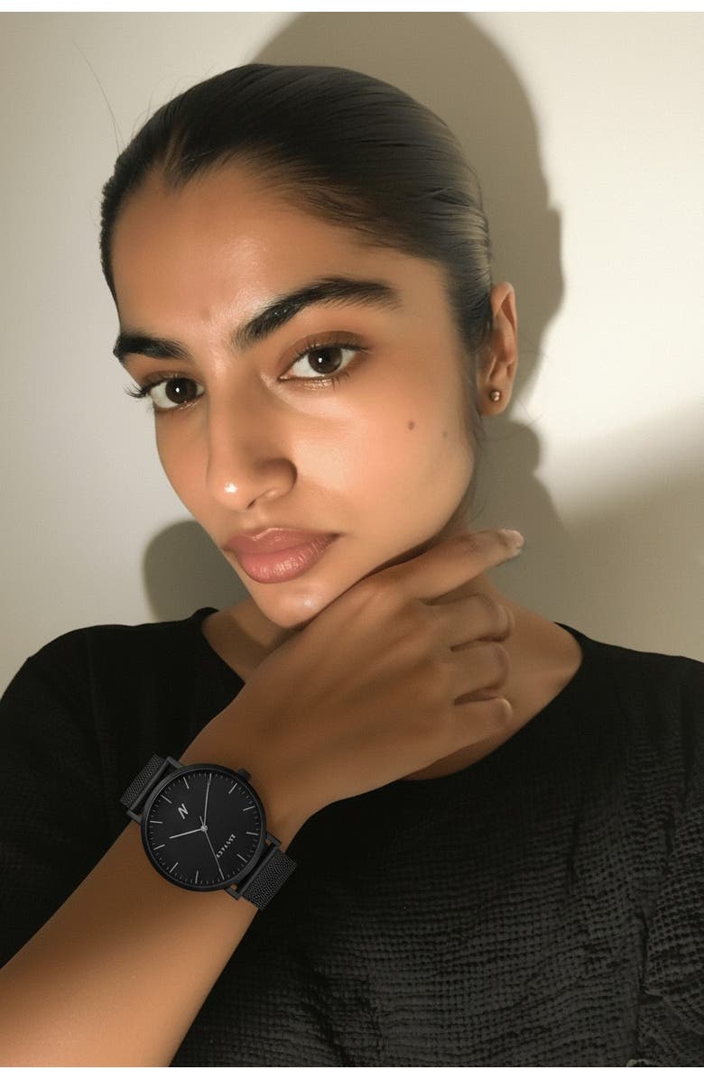 NCMPRBL Advance Black Sands Mesh Strap Watch, 40MM, Alternate, color, Black/Silver