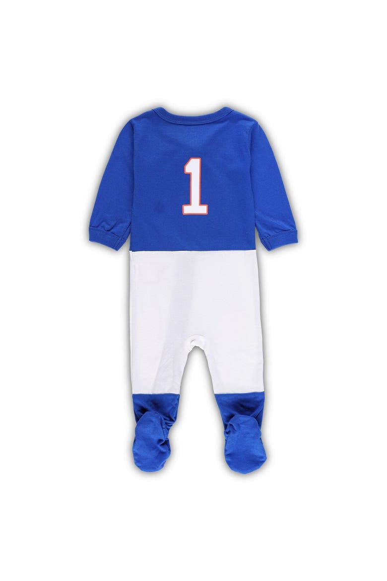 Infant Wes & Willy Royal Florida Gators #1 Football Uniform Full-Zip Footed Jumper, Alternate, color, Royal