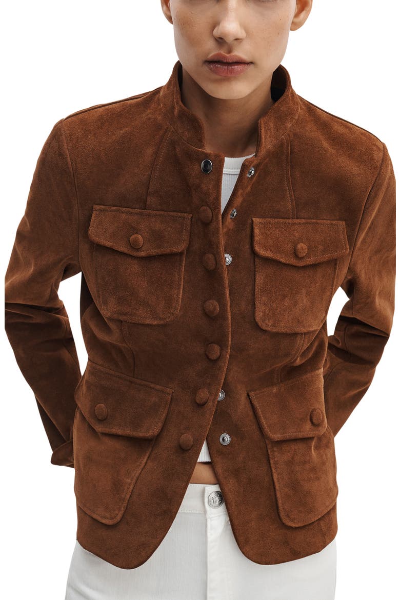 Mercer Suede Jacket, Main, color, BROWN