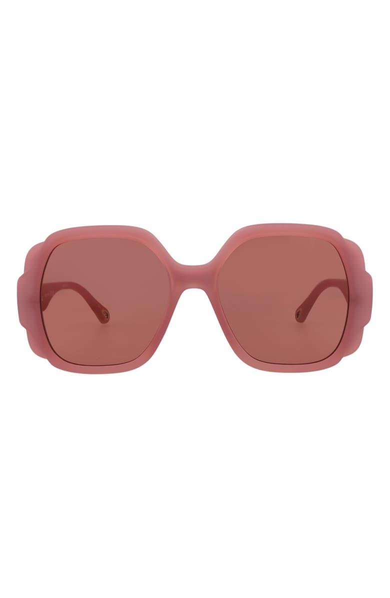 Chloé 55mm Butterfly Sunglasses, Main, color, Violet Violet Red