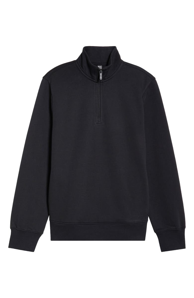 Zella Vital Fleece Quarter Zip Pullover, Alternate, color, Black Caviar