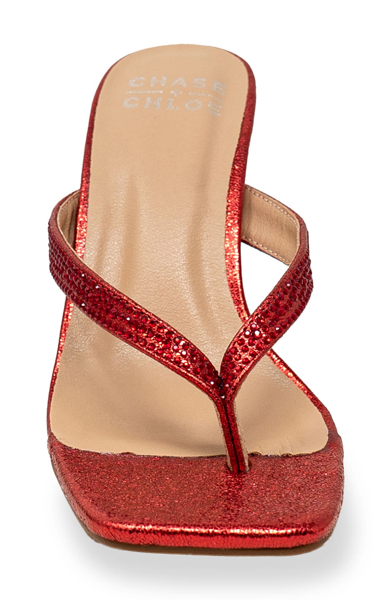 Vixxy Embellished Toe Post Sandal, Alternate, color, RED