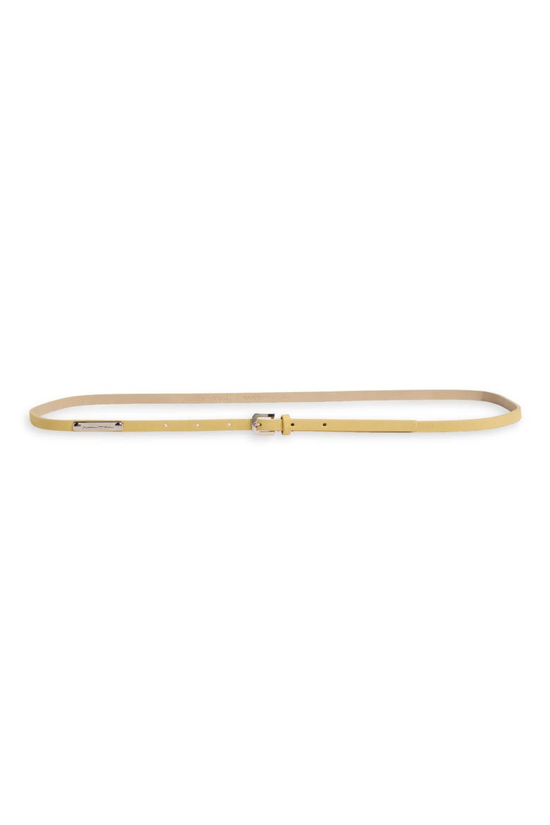 Finito Skinny Leather Belt, Main, color, YELLOW