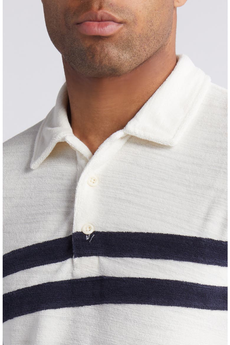 Cabana Surf Stripe Terry Cloth Polo, Alternate, color, VINTAGE WHITE