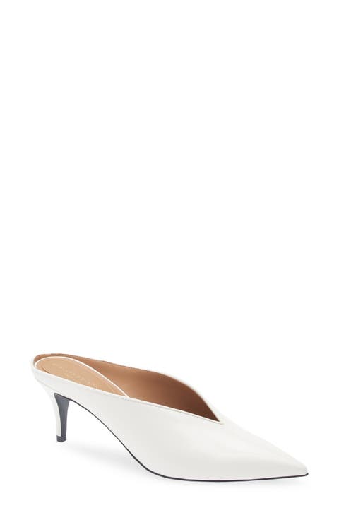Brushed Pointed Toe Mule Pump (Women)