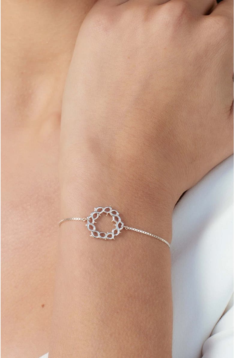 Rizen Jewelry Crown Of Thorns Bracelet, Alternate, color, Sterling Silver