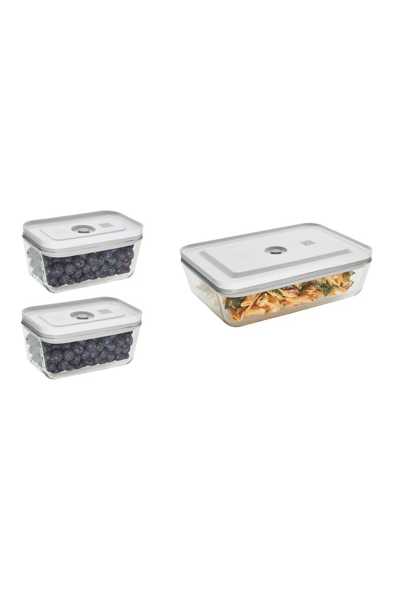 Fresh & Save 3-Piece Glass Vacuum Container Set, Main, color, CLEAR