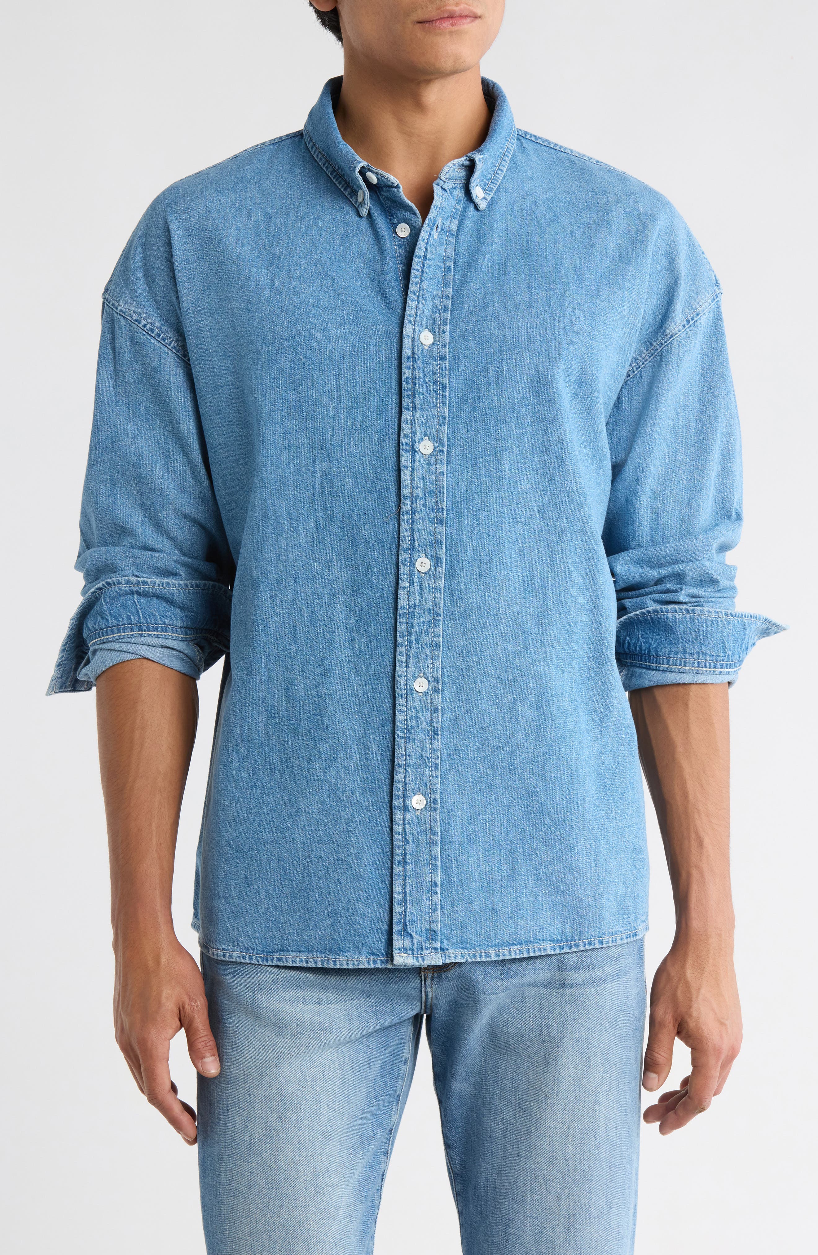 FRAME Modern Denim Button-Down Shirt