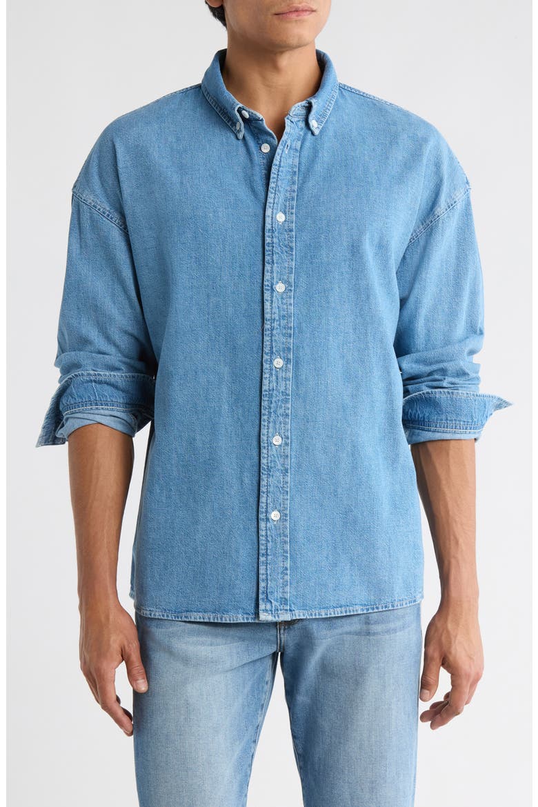 Modern Denim Button-Down Shirt, Main, color, DISTRICT