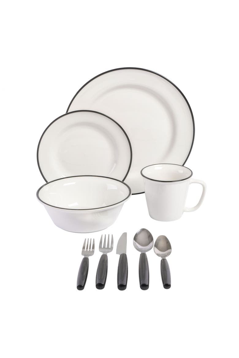 95-Piece Complete Kitchen Set with Cookware, Dinnerware, Flatware & Tools, Alternate, color, Black
