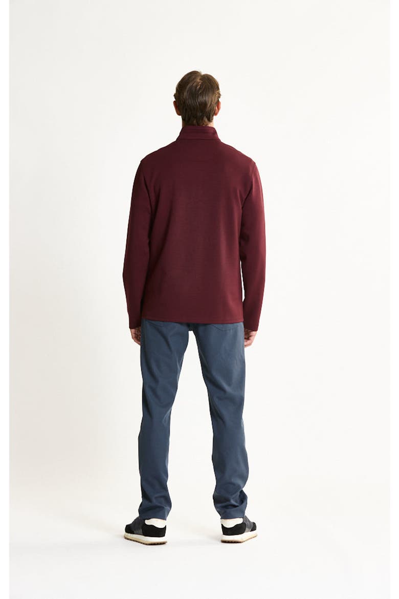 Micro Stripe Pullover Quarter Zip, Alternate, color, DARK RED