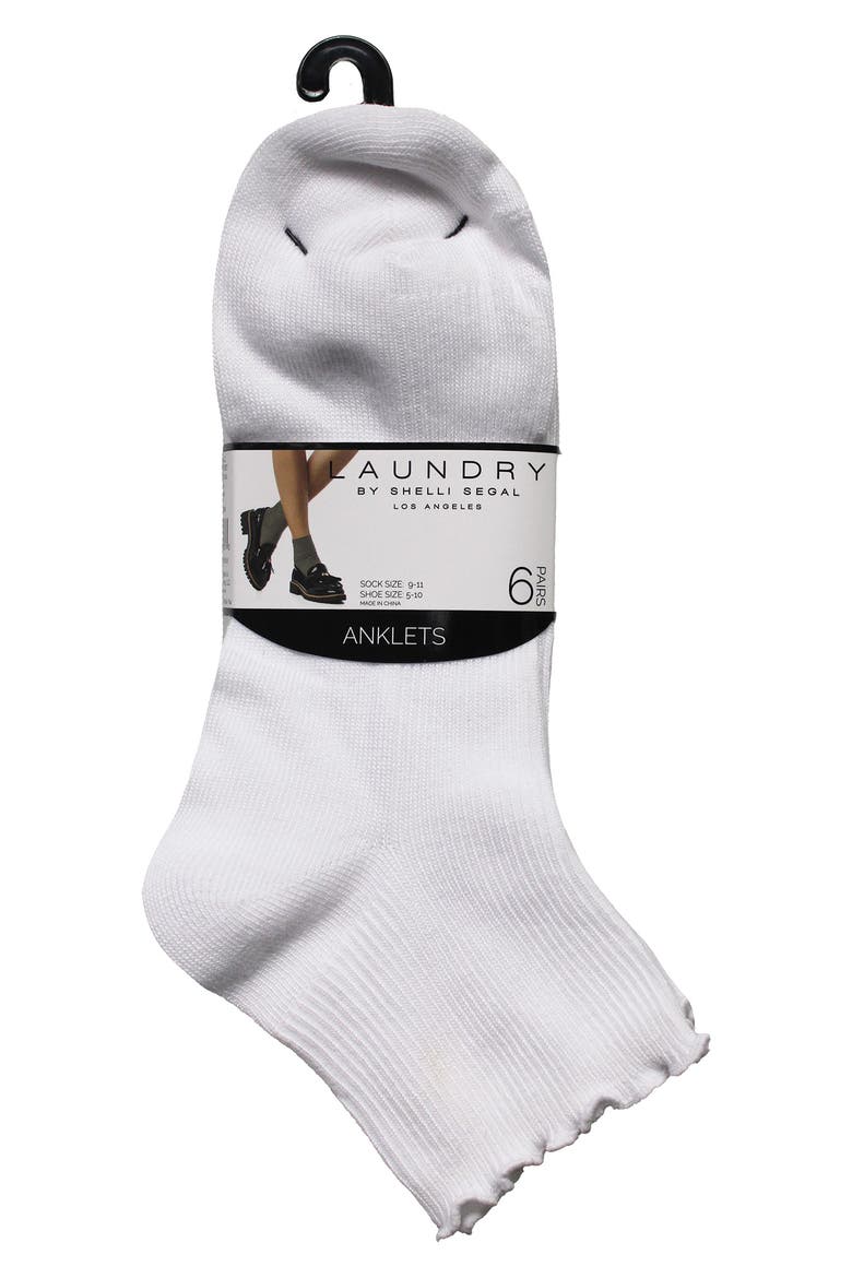 6-Pack Quarter Length Socks, Main, color, WHITE