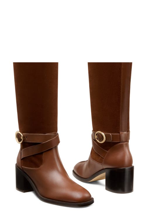 Stuart Weitzman Esme Belted Zip Boot In Brown