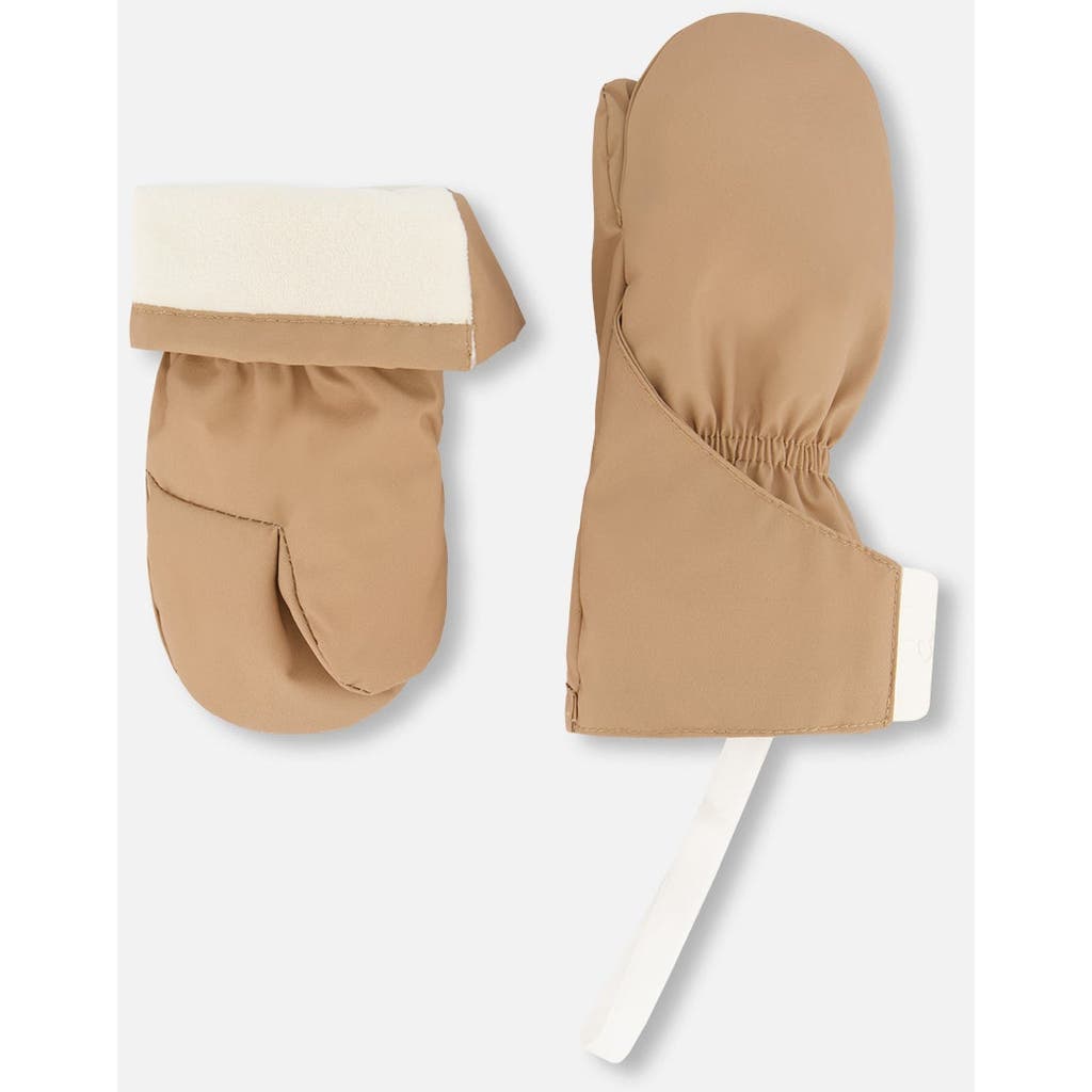 Deux Par Deux Gender Inclusive Lined Mittens In Brown