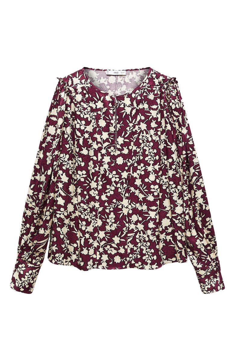 MANGO Floral Print Long Sleeve Top, Alternate, color, 