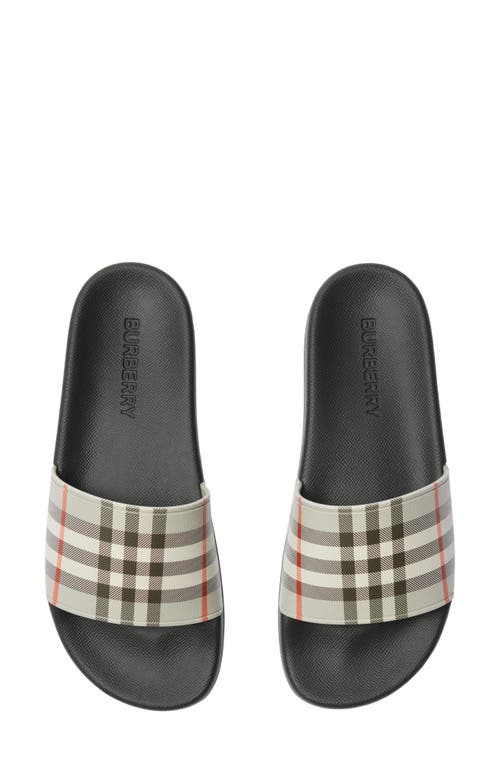 Burberry Check Slide Flat Open Toe Slippers