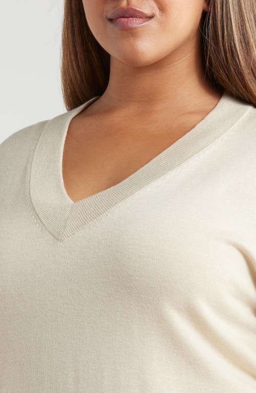 Shop Treasure & Bond Relaxed V-neck Sweater In Beige Castle