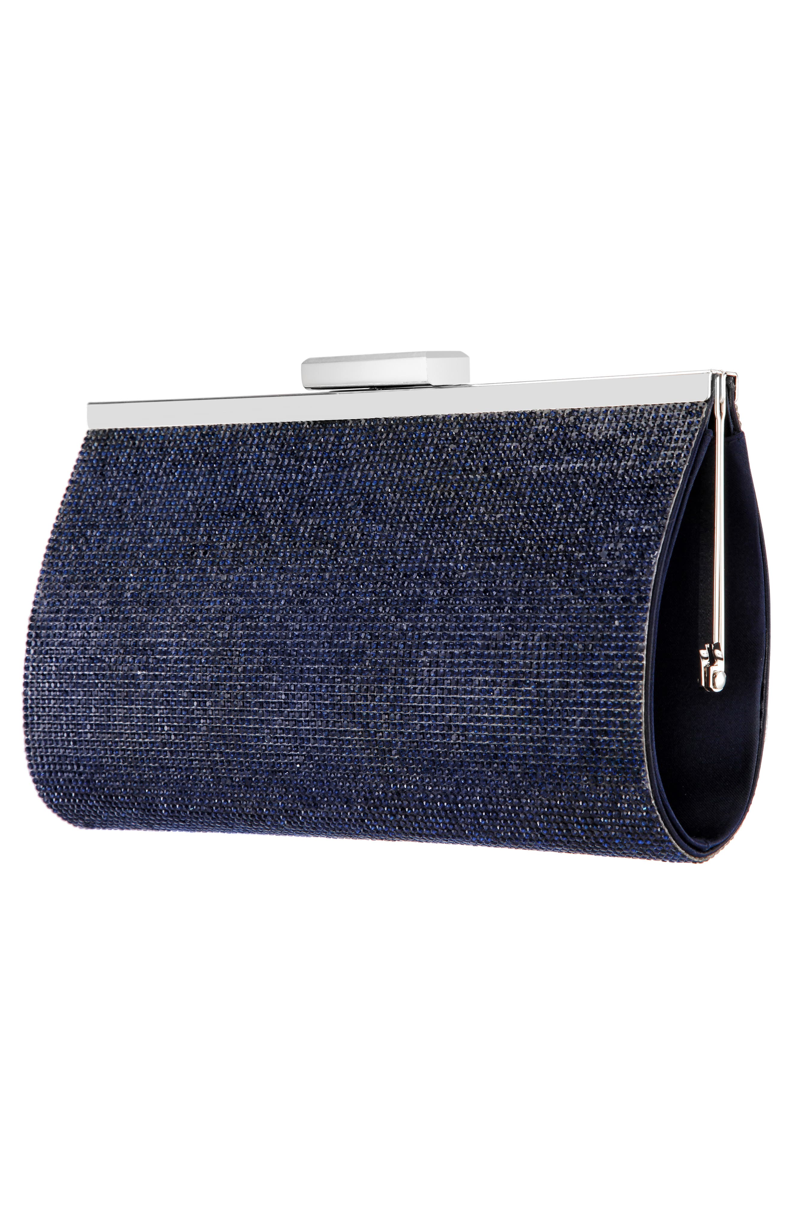 Crystal Frame Clutch, Alternate, color, NAVY