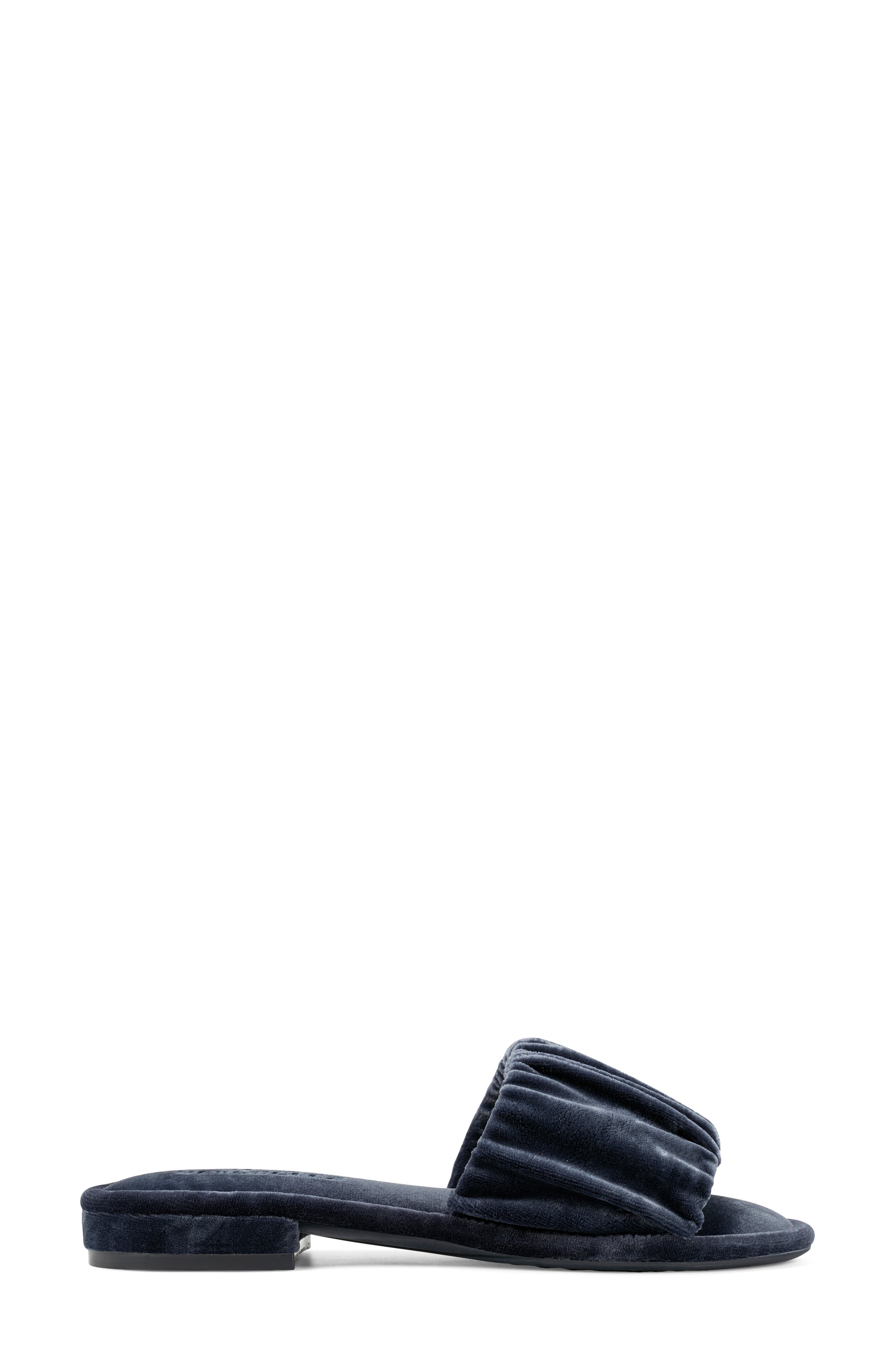Jamaica Ruched Slide Sandal, Alternate, color, NAVY VELVET