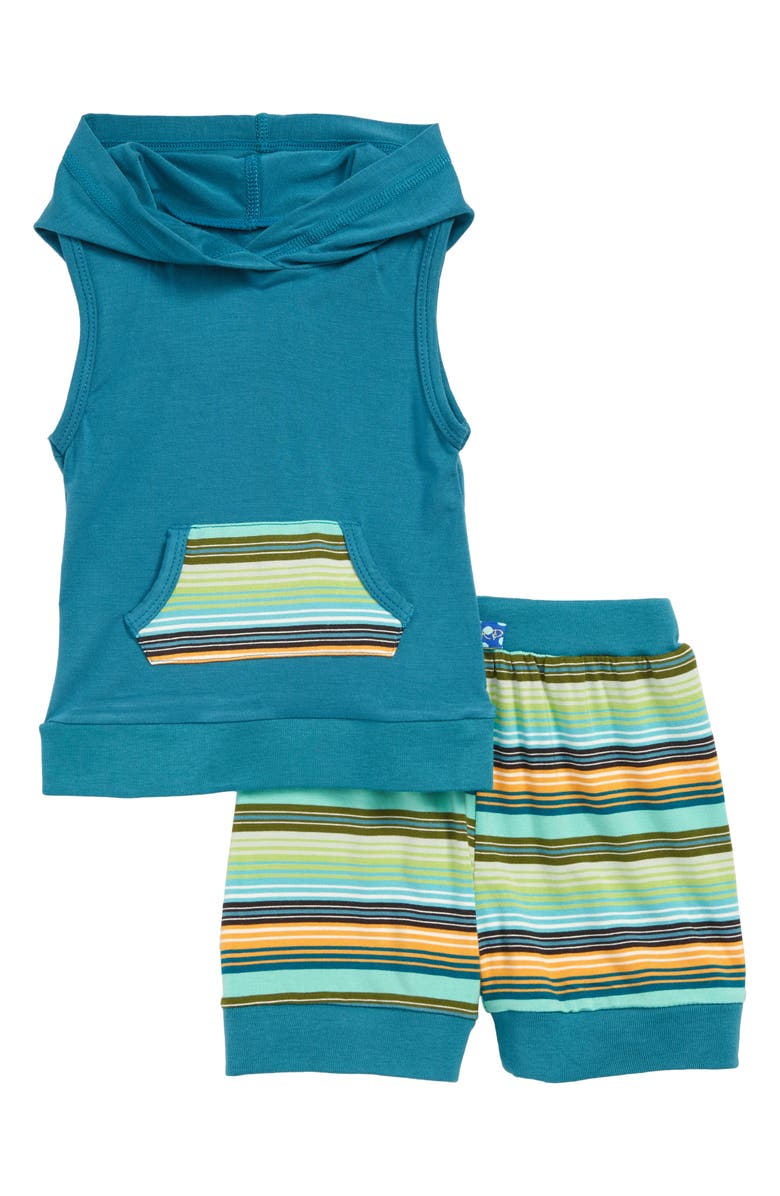 KicKee Pants Hooded Tank & Shorts Set, Main, color,